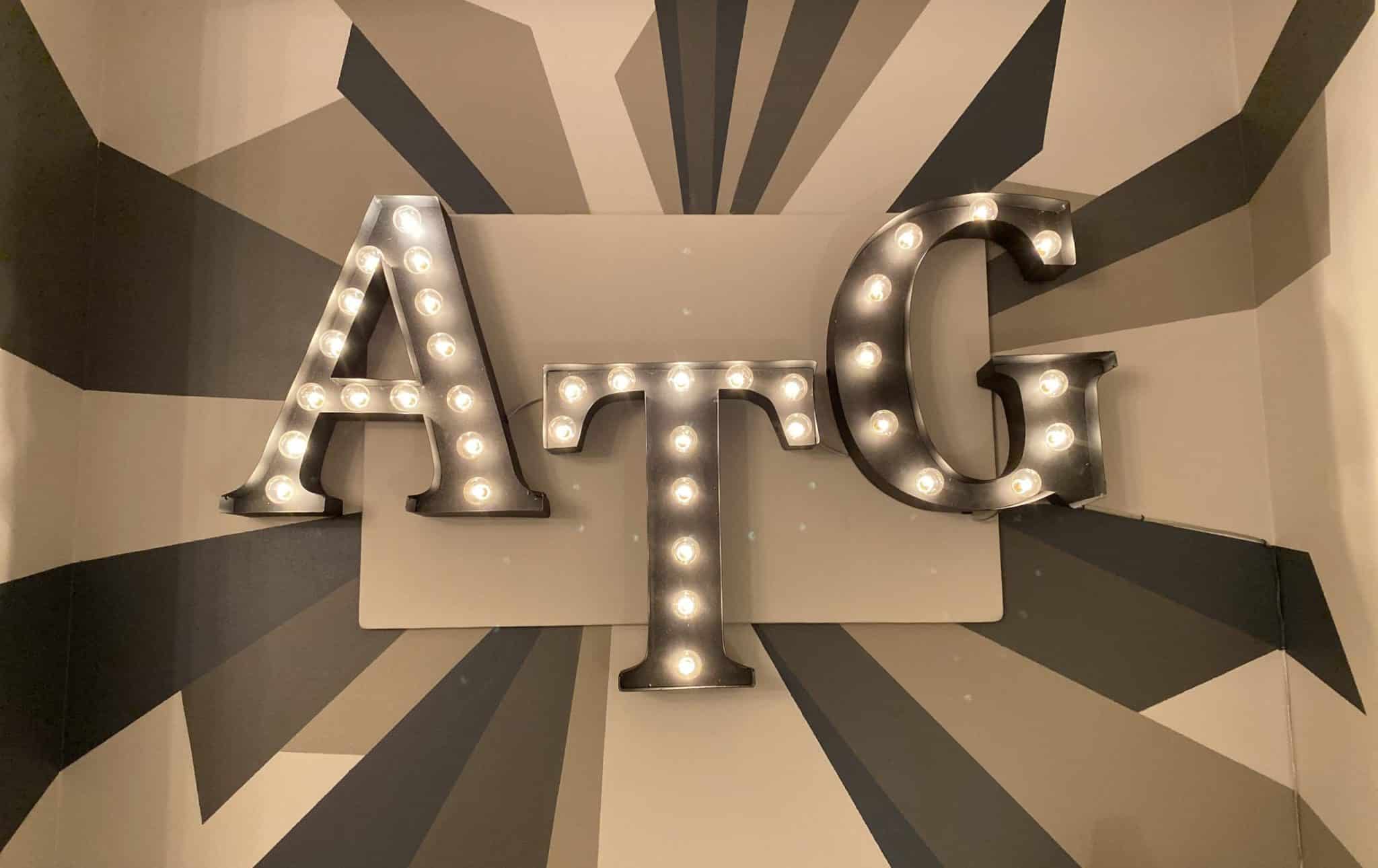 ATG lettering on wall with graphic design