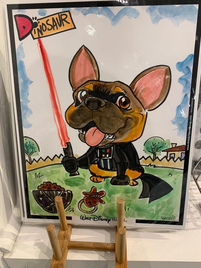 caricature of a dog as darth vader
