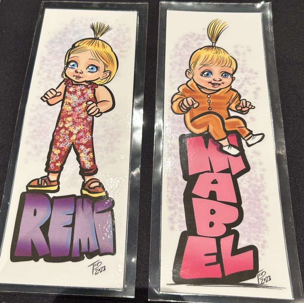 custom bookmarks with kids drawn on them