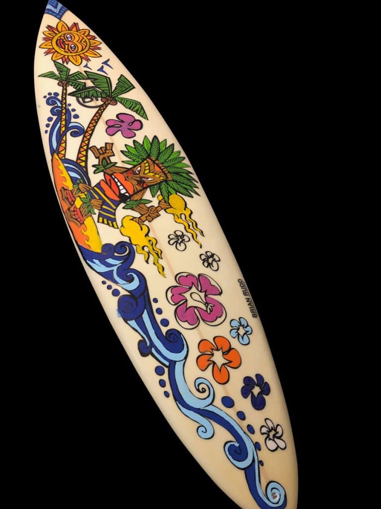 custom painted surfboard